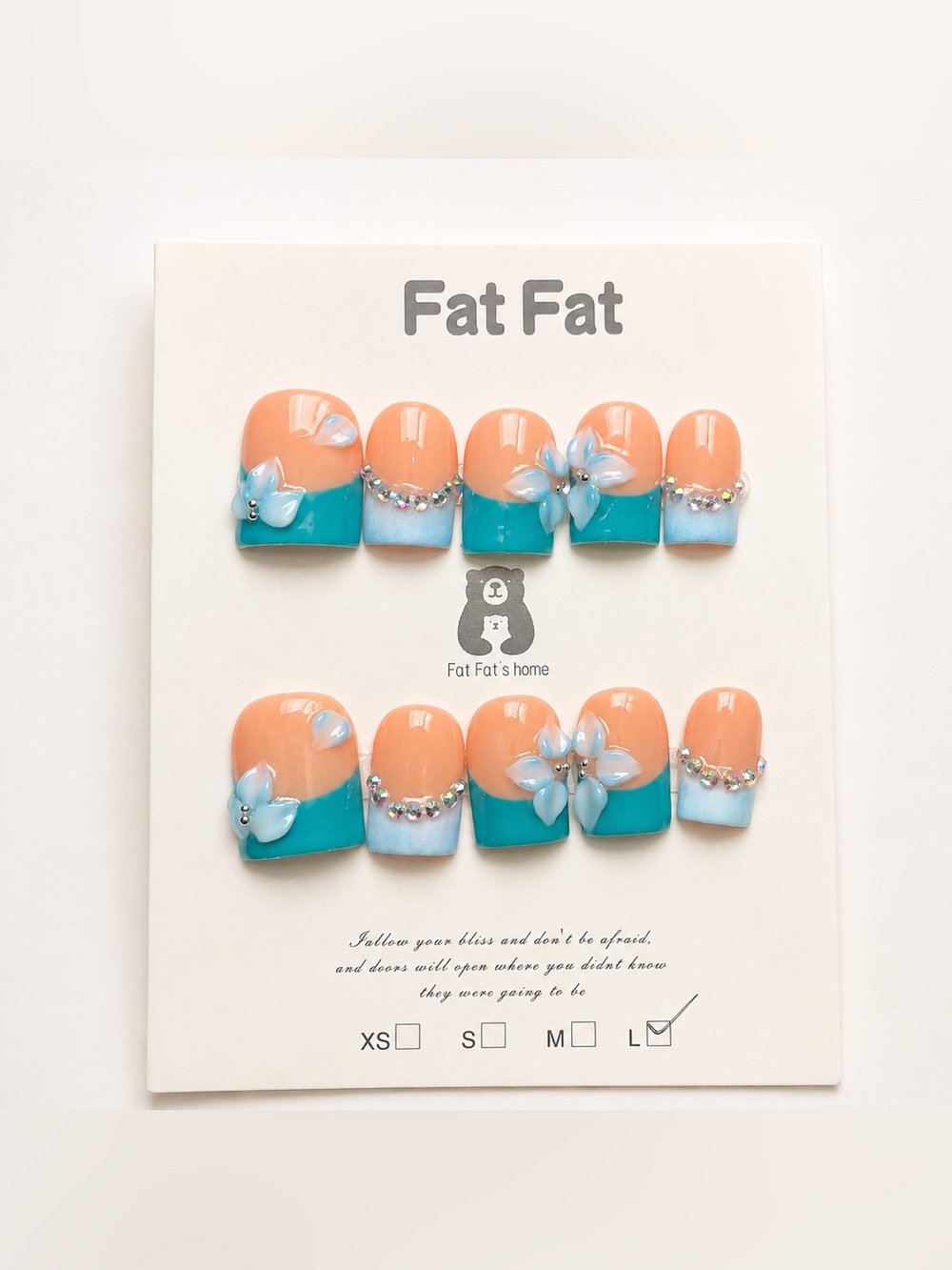 NEW Aquamarine/Baby Blue French Tip Baby Ducks | 3D Flowers | Large - Picture 1 of 5